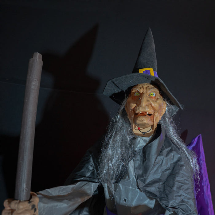 "Fliegende Hexe Willa" - Animiert | 310 cm - Halloween Dekoration