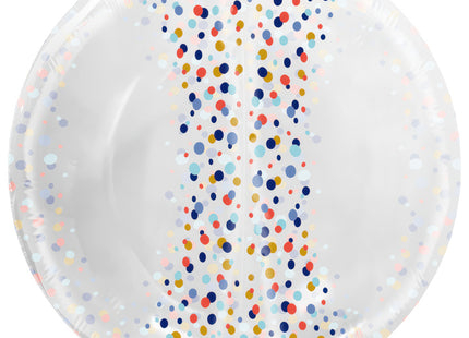 Folienballon "Transparent Confetti 4D" 48 cm | Mehrfarbig