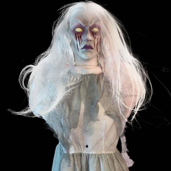 Halloween Standfigur "Geisterbraut" mit Kopfhebe-Funktion - Animatronic | 162 cm