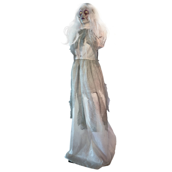 Halloween Standfigur "Geisterbraut" mit Kopfhebe-Funktion - Animatronic | 162 cm