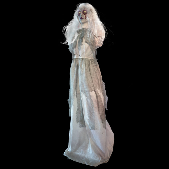 Halloween Standfigur "Geisterbraut" mit Kopfhebe-Funktion - Animatronic | 162 cm
