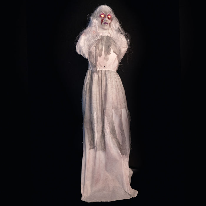 Halloween Standfigur "Geisterbraut" mit Kopfhebe-Funktion - Animatronic | 162 cm