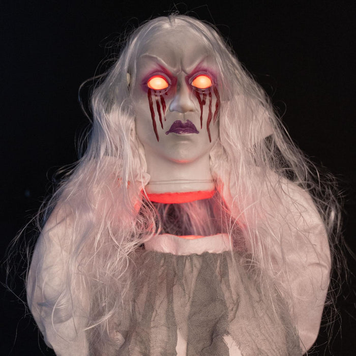 Halloween Standfigur "Geisterbraut" mit Kopfhebe-Funktion - Animatronic | 162 cm