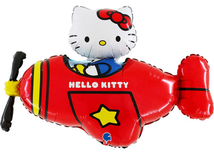 30" Shape Folienballon Lose - Hello Kitty Flugzeug Rot | HF2
