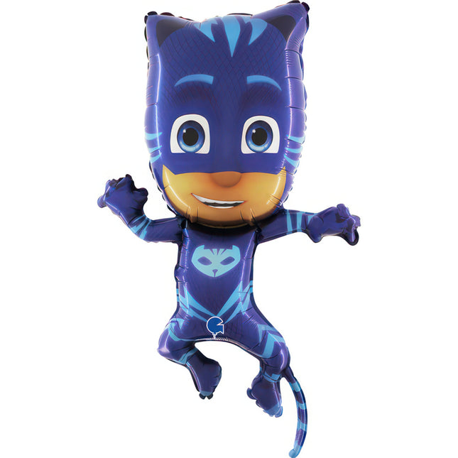 38" Folienballon Lose - Pyjamahelden Cat Boy Blau II  (Non-Metallic) | HF2