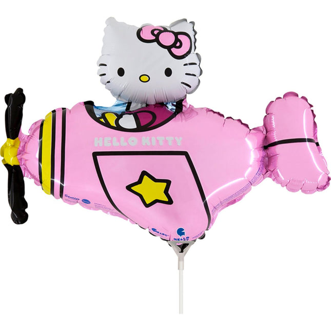 14" Miniloon "Hello Kitty Flugzeug" Pink (unverpackt)