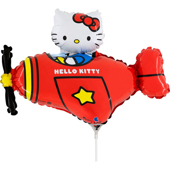 14" Miniloon "Hello Kitty Flugzeug" Rot (unverpackt)
