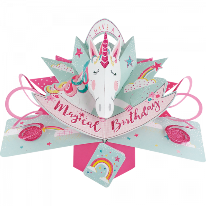 Grußkarte PopUp "Magical Birthday" Einhorn