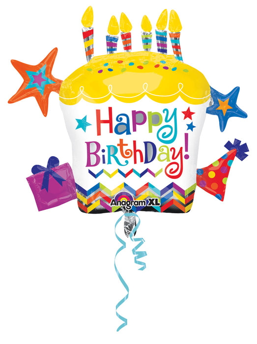 Folienballon Happy Birthday Cupcake Star  - Torte 71 x 66 cm SuperShape