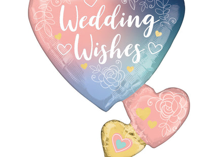 Amscan "Wedding Wishes" Folienballon Hochzeit - Herzen 58 x 76 cm 4182001 Shape