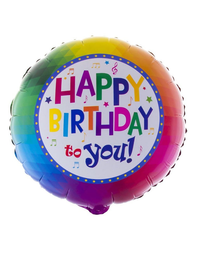 Happy Birthday Runder Folienballon - Bunt 45 cm ABC18