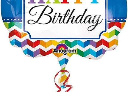 "Happy Birthday" XL Folienballon SuperShape Geburtstag Jubiläum Bunt - 63 x 55 cm