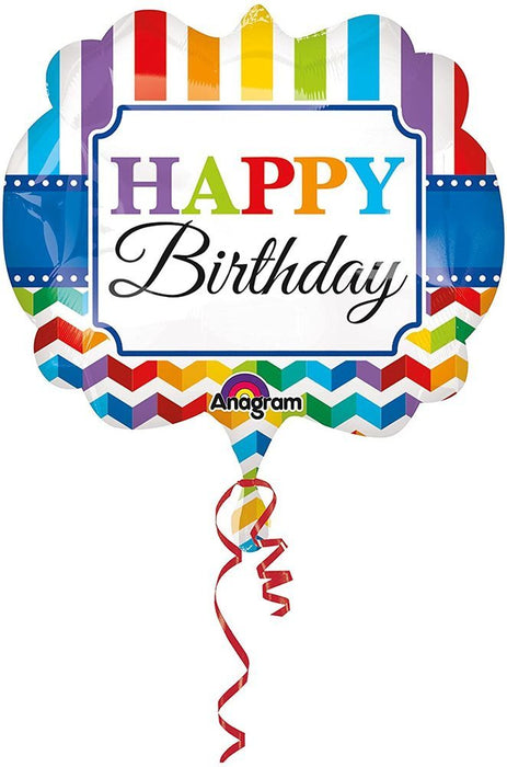 SuperShape Folienballon "Happy Birthday" | 63x55cm