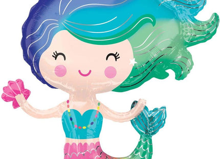 "Colorful Mermaid" XL Supershape Folienballon Meerjungfrau - 73 x 76 cm