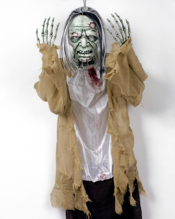 Frankenstein Hängefigur Animiert Leuchtende Augen - 140x75cm | Halloween Dekoration
