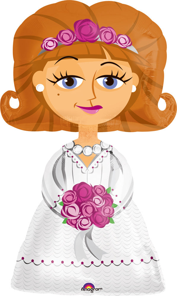 AirWalker Folienballon Braut 122 x 71 cm - Hochzeit Partydekoration