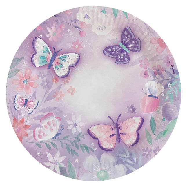 "Flutter" Schmetterlinge | Pappteller 8Stk./Ø22,8 cm