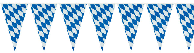 Bayrische Wimpelkette 400 x 26 cm - Rautenmuster Blau Weiß | Bierfest Dekoration