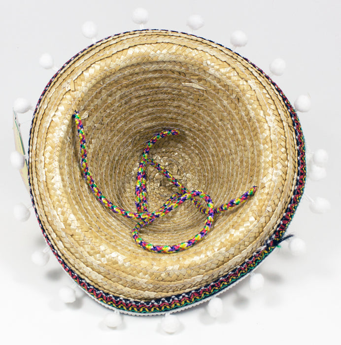 Kinder Mexikaner Sombrero mit Troddeln - Ø 25 cm | Natur