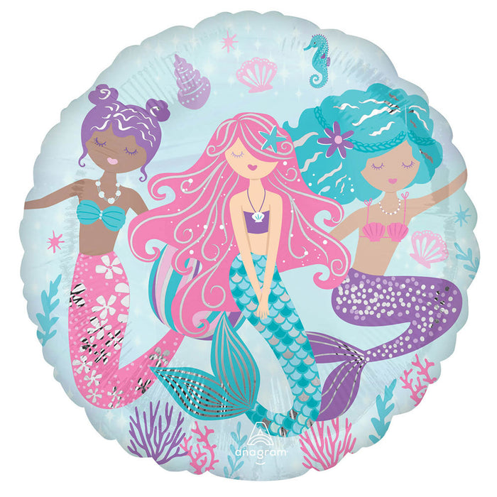 18"/Ø43cm Folienballon "Shimmering Mermaid"