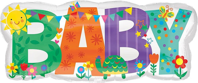 "Welcome Baby" XL Folienballon Babyshower SuperShape - 83 x 35 cm