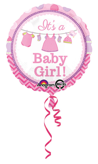 "It´s a Baby Girl" Runder Folienballon 43 cm ABC18
