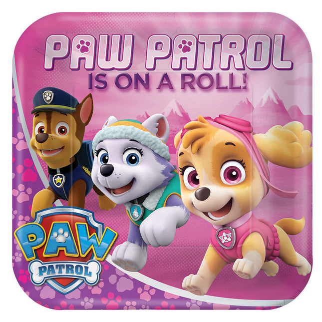 "Pink Paw Patrol" | 8 Pappteller 22,8 x 22,8 cm