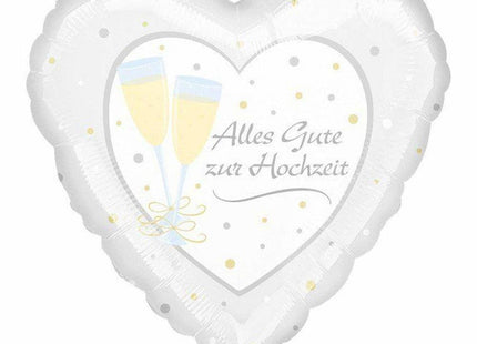 ABC18 "Alles Gute zur Hochzeit" Herz Folienballon - Weiß 43 cm