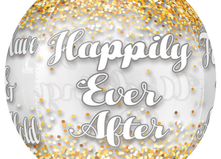 Amscan "Happy Wedding Day" Folienballon Orbz 38 x 40 cm - 3519301 | Hochzeit Dekoration Geschenk
