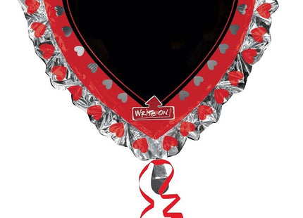 Folienballon XL Supershape Herz mit Marker - 71 x 71 cm