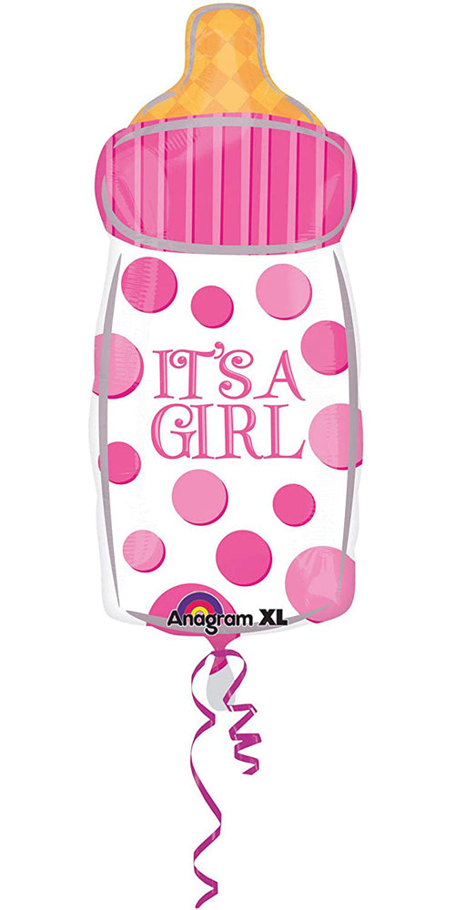 Shape Folienballon Babyfläschchen "It's a girl" | 25x58 cm Shape