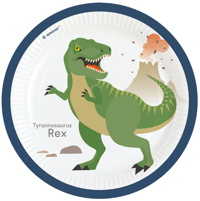 Pappteller "Happy Dinosaurier" | Ø23cm/8Stk.