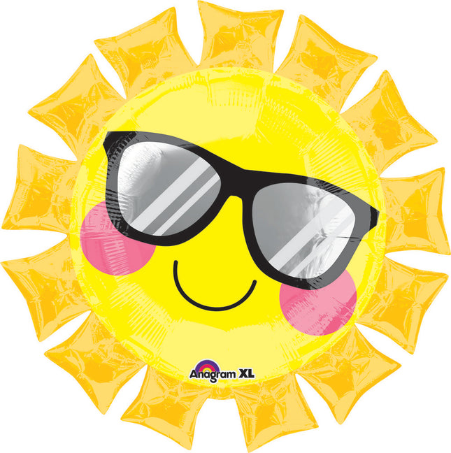 "Fun in the Sun" Runder Folienballon SuperShape Sonne - 68 cm