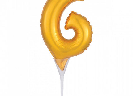 Folienballon Tortendeko Gold - Zahl 6