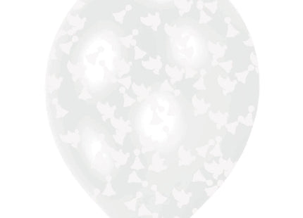 Amscan 6 Latexballon Luftballons mit Konfetti-Füllung Ø 27,5 cm - Weiß 9908067 | Dekoration Hochzeit Taufe