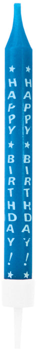 10 Spiralkerzen "Happy Birthday" - Blau - 6,3 cm