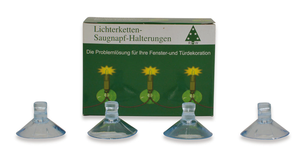 Riffelmacher Lichterketten Saugnapf Halterungen 14393 | Klar 20 Stück