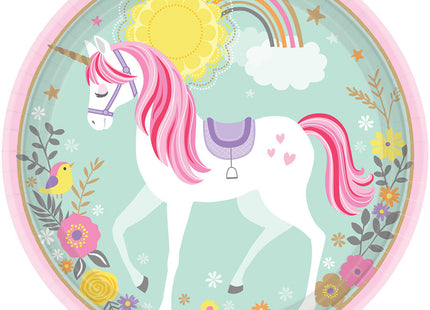 Amscan "Magical Unicorn" 8 Einhorn Pappteller Ø 22,8 cm - 551929 | Kinder Geburtstag Partydekoration