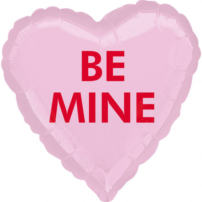 "Be Mine" Herz Folienballon Valentinstag Hochzeit Geschenk - Rosa 43 cm ABC18