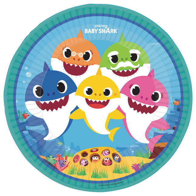 "Baby Shark" | Pappteller 8Stk./Ø22,8 cm