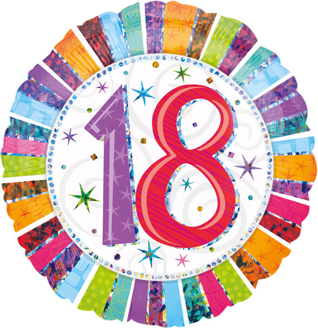 "18" Radiant Birthday Folienballon - Bunt