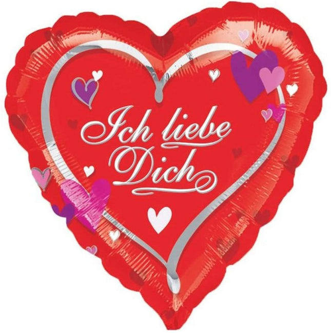 ABC18 "Ich liebe dich" Herz Folienballon - Rot 43 cm