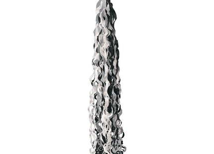 Ballondekoration Twirlz Anhänger Medium 15 x 86 cm - Elegant Schwarz Silber