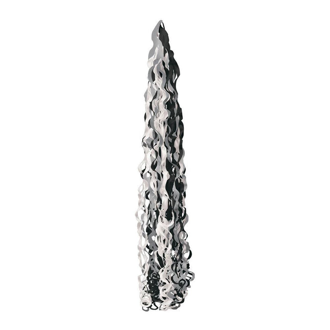Ballondekoration Twirlz Anhänger Medium 15 x 86 cm - Elegant Schwarz Silber