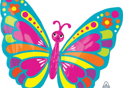 "Happy Spring" Schmetterling Folienballon - 66 x 53 cm Shape