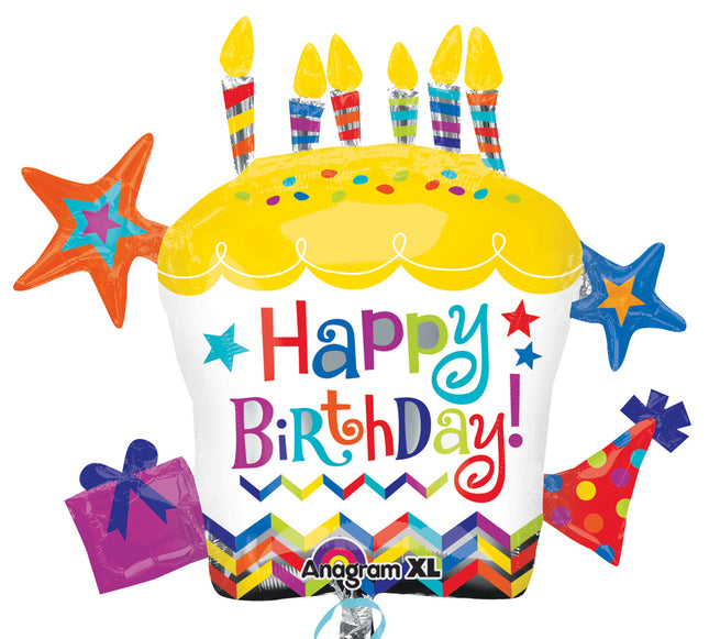 Folienballon Happy Birthday Cupcake Star  - Torte 71 x 66 cm SuperShape