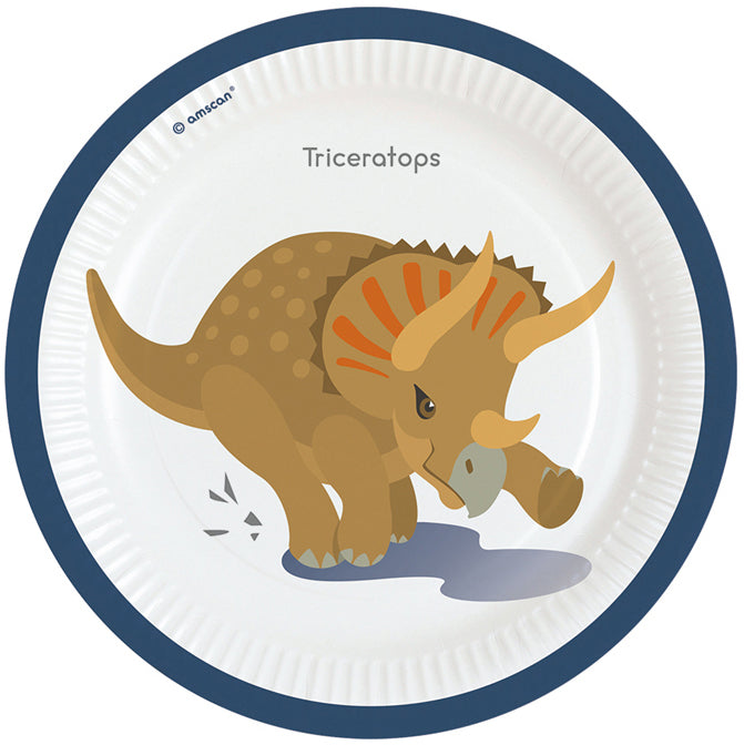 Pappteller "Happy Dinosaurier" | Ø23cm/8Stk.