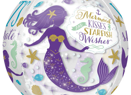 Amscan "Mermaid Wishes" Meerjungfrau Folienballon Orbz 38 x 40 cm - 3786501 | Kinder Geburtstag Part