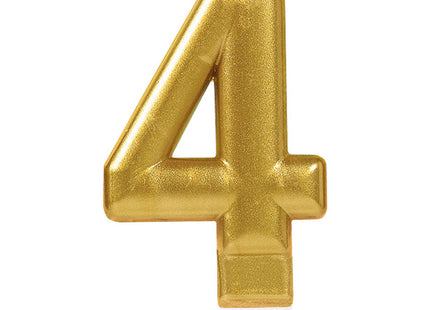 Zahlenkerze Geburtstagskerze "Sparkling Celebrations" 9,3 cm | Metallic Gold Zahl 4