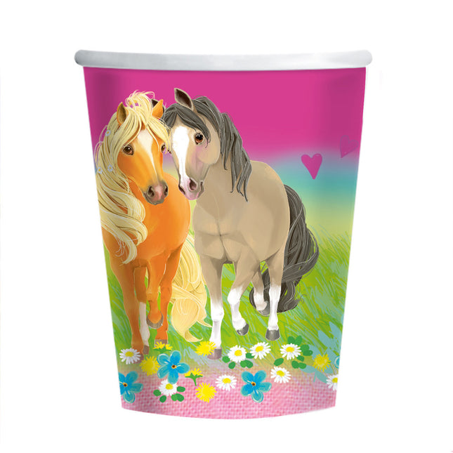 Amscan "Pretty Pony" - 8 Trinkbecher á 250 ml - Pink | Pferdemotiv Kinder Geburtstagsdekoration